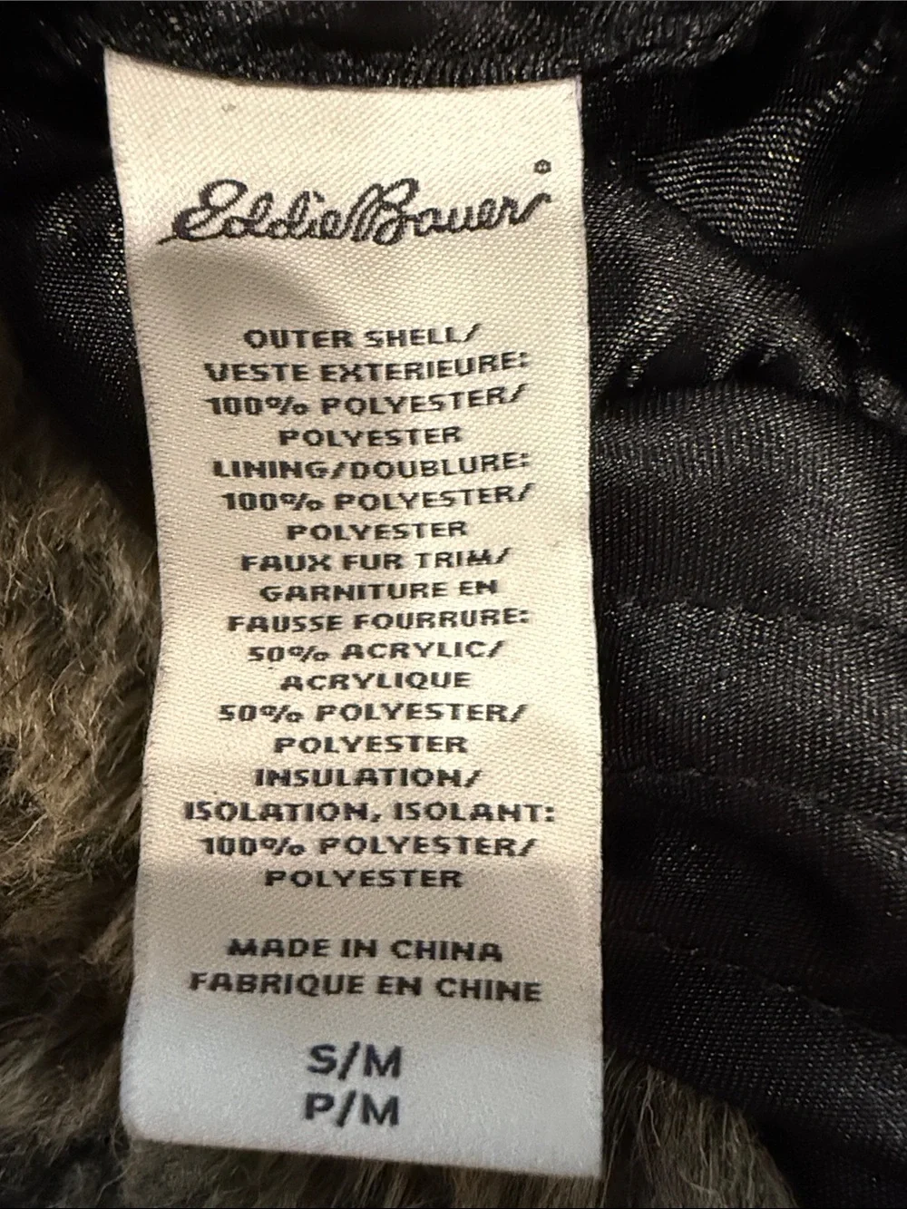 Eddie Bauer Kids Faux-Shearling Trapper Hat Black Size S/M